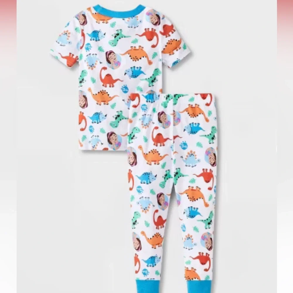 Ms. Rachel Toddler Boys Dinosaur Snug Fit 4-Piece Pajama Set 12 Months
